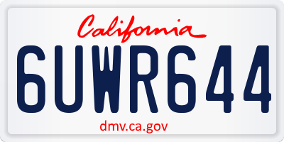 CA license plate 6UWR644
