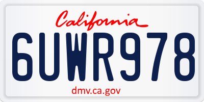 CA license plate 6UWR978