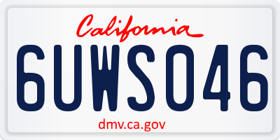 CA license plate 6UWS046