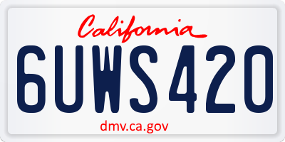 CA license plate 6UWS420