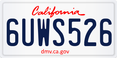 CA license plate 6UWS526