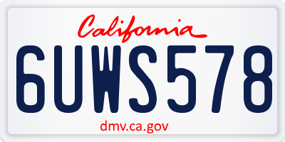 CA license plate 6UWS578