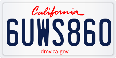 CA license plate 6UWS860