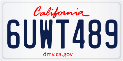 CA license plate 6UWT489