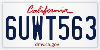 CA license plate 6UWT563