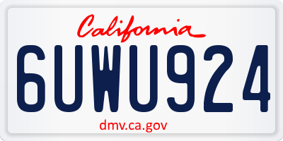 CA license plate 6UWU924