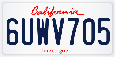 CA license plate 6UWV705