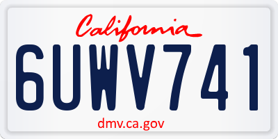 CA license plate 6UWV741