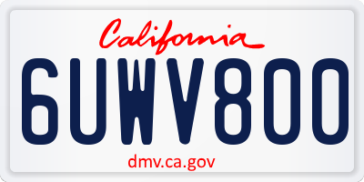 CA license plate 6UWV800