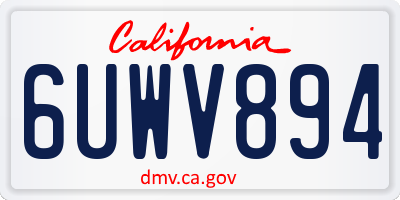 CA license plate 6UWV894