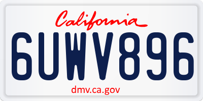 CA license plate 6UWV896