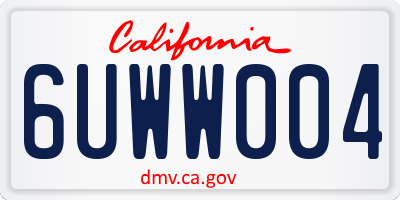 CA license plate 6UWW004