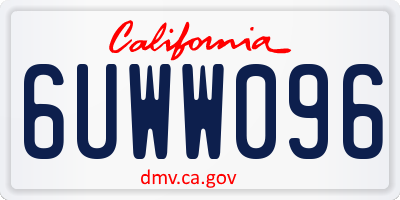 CA license plate 6UWW096