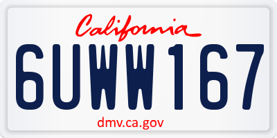 CA license plate 6UWW167
