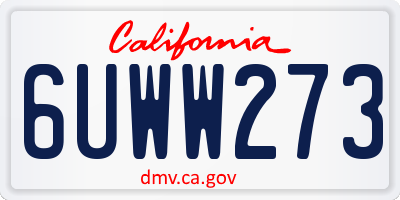 CA license plate 6UWW273