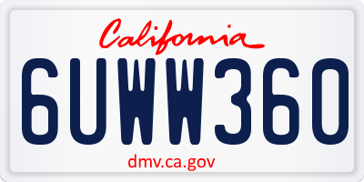 CA license plate 6UWW360
