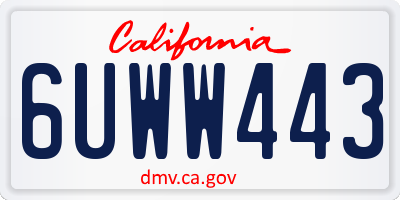 CA license plate 6UWW443