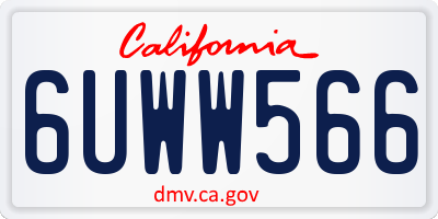 CA license plate 6UWW566