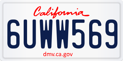 CA license plate 6UWW569