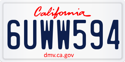 CA license plate 6UWW594