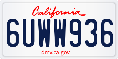 CA license plate 6UWW936