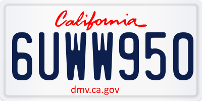 CA license plate 6UWW950