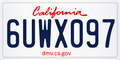 CA license plate 6UWX097