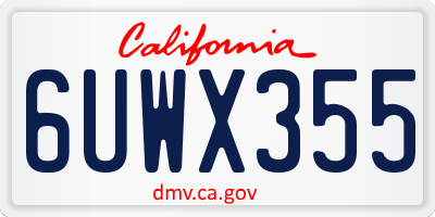 CA license plate 6UWX355