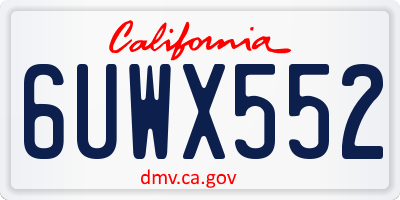 CA license plate 6UWX552