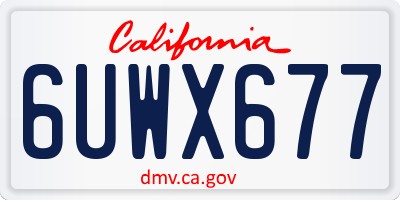 CA license plate 6UWX677