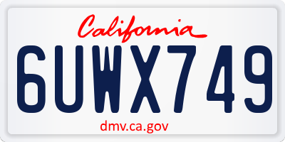 CA license plate 6UWX749