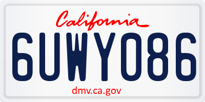 CA license plate 6UWY086