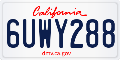 CA license plate 6UWY288