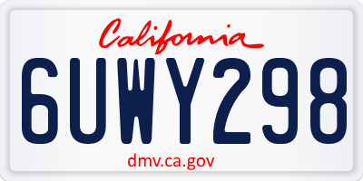 CA license plate 6UWY298