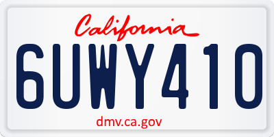 CA license plate 6UWY410