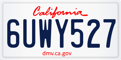 CA license plate 6UWY527
