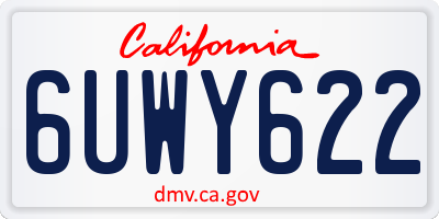 CA license plate 6UWY622