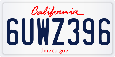 CA license plate 6UWZ396