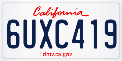 CA license plate 6UXC419