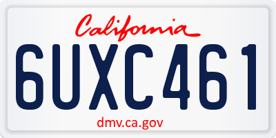 CA license plate 6UXC461