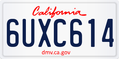 CA license plate 6UXC614
