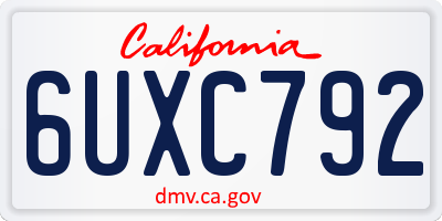 CA license plate 6UXC792