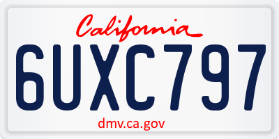 CA license plate 6UXC797