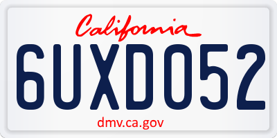 CA license plate 6UXD052