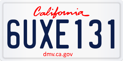 CA license plate 6UXE131