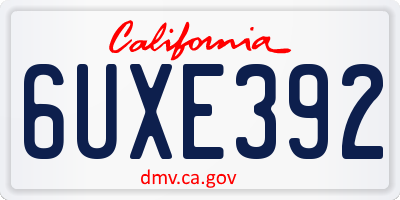 CA license plate 6UXE392