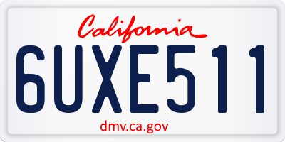 CA license plate 6UXE511