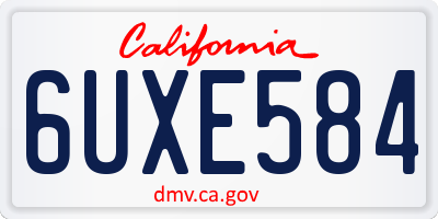 CA license plate 6UXE584