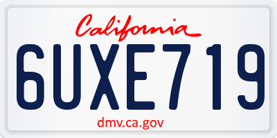 CA license plate 6UXE719
