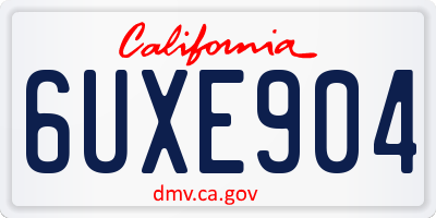 CA license plate 6UXE904